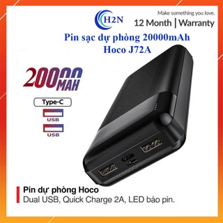 ⚡Mới⚡Pin Sạc Dự Phòng 20000mAh 10000mAh HOCO J72A/J72, Sạc Nhanh 2A, Sạc Đồng Thời Nhiều Thiết Bị Cùng Lúc Chính Hãng