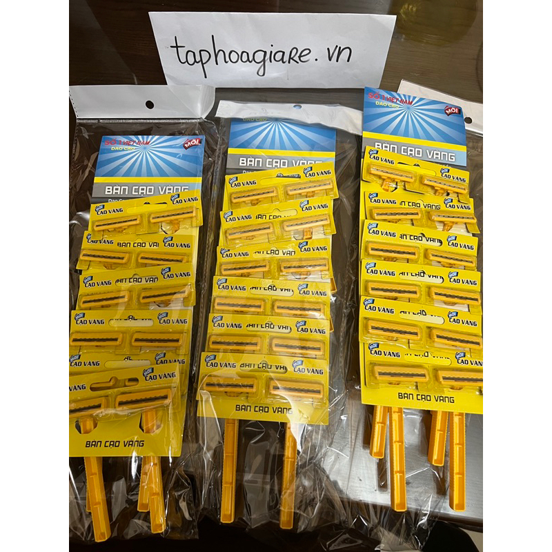 Set 12 Bàn cạo râu du lịch lưỡi kép  - Bàn cạo vàng