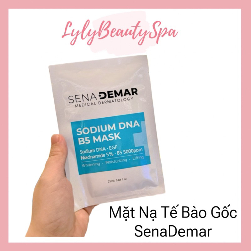 Mặt nạ SenaDemar sodium DNA B5 mask hạn 2026 cấp ẩm phục hồi dưỡng trắng