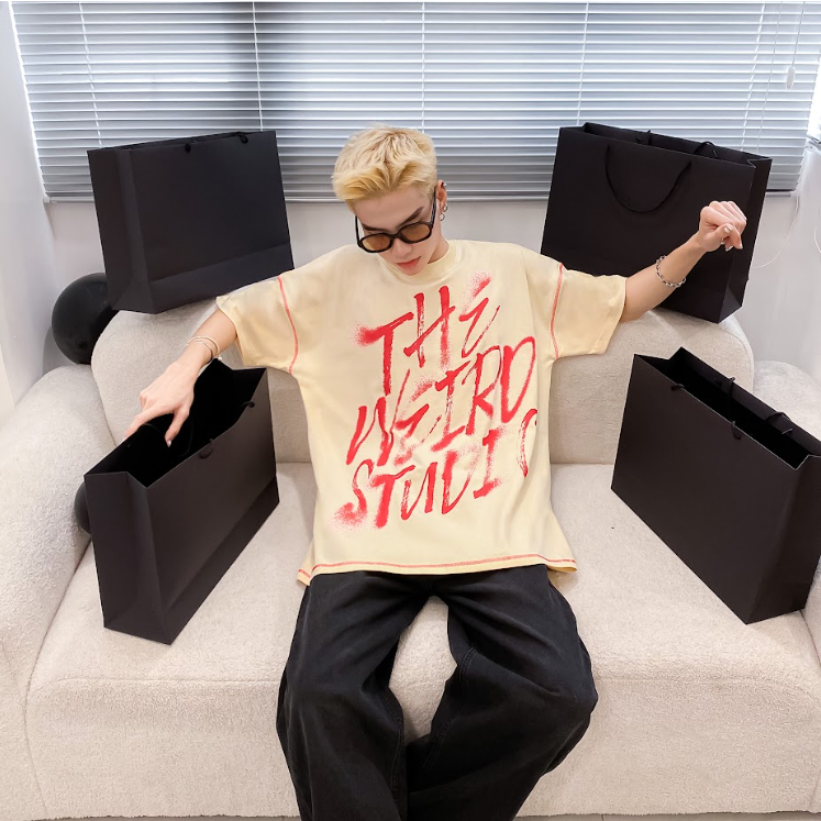 LOCAL BRAND Áo thun The Weird Phong Cách Unisex Form Rộng ATK821