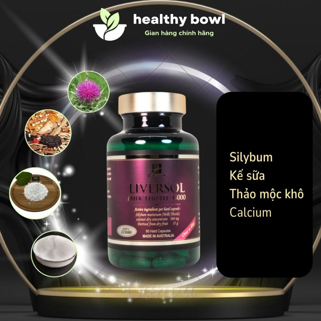 Viên uống bổ gan nhập khẩu chính hãng Úc go healthy LIVERSOL MILK THISTLE