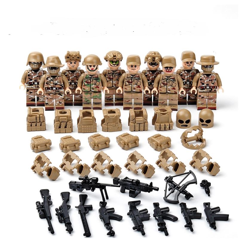 Đồ chơi lắp ráp Mini figure lính cảnh sát, bộ đồi đặc công KAVY gồm 10 chiếc như hình