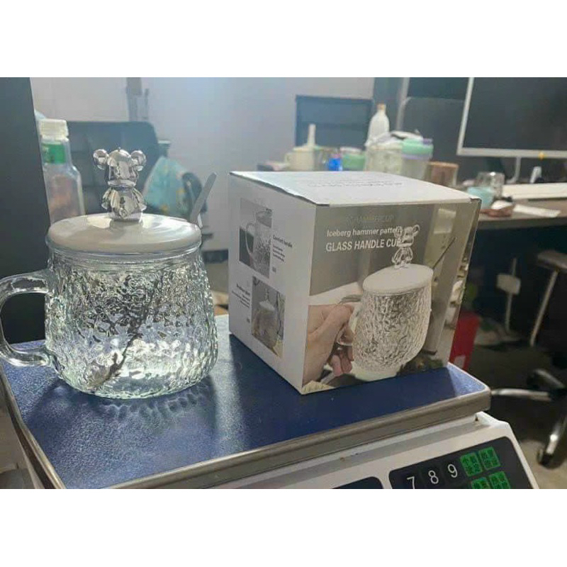Cốc gấu Be.ar Bri.ck 400ml uống trà cà phê , cốc ăn ngũ cốc , sữa chua thủy tinh - SunStoreVN