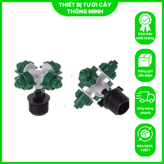 Combo 20 béc phun sương 4 hướng chân ren 21mm - béc phun sương bằng nhựa cao cấp