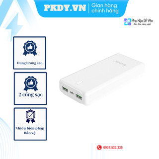 Sạc dự phòng orico 20000mah - 2 cổng sạc, cell pin polymer