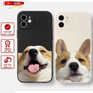 Ốp lưng viền vuông iphone 6/ 7/ 8 PLUS/ X/ XSMAX/ 11/ 12/ 13/ 14/ 15 PRO/ PLUS/ MAX CHÓ TINH NGHỊCH