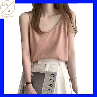 Áo hai dây nữ trơn đơn giản basic giá rẻ trẻ trung năng động sexy kiểu hàn quốc nhiều màu thun cotton co giãn bán chạy