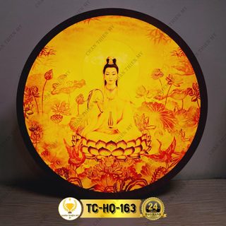 Đèn thờ hào quang in trúc chỉ quan thế âm bồ tát, trang trí bàn thờ phật, treotượng tc-hq-163