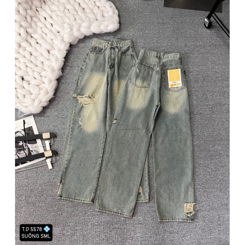 Quần suông rách kiểu