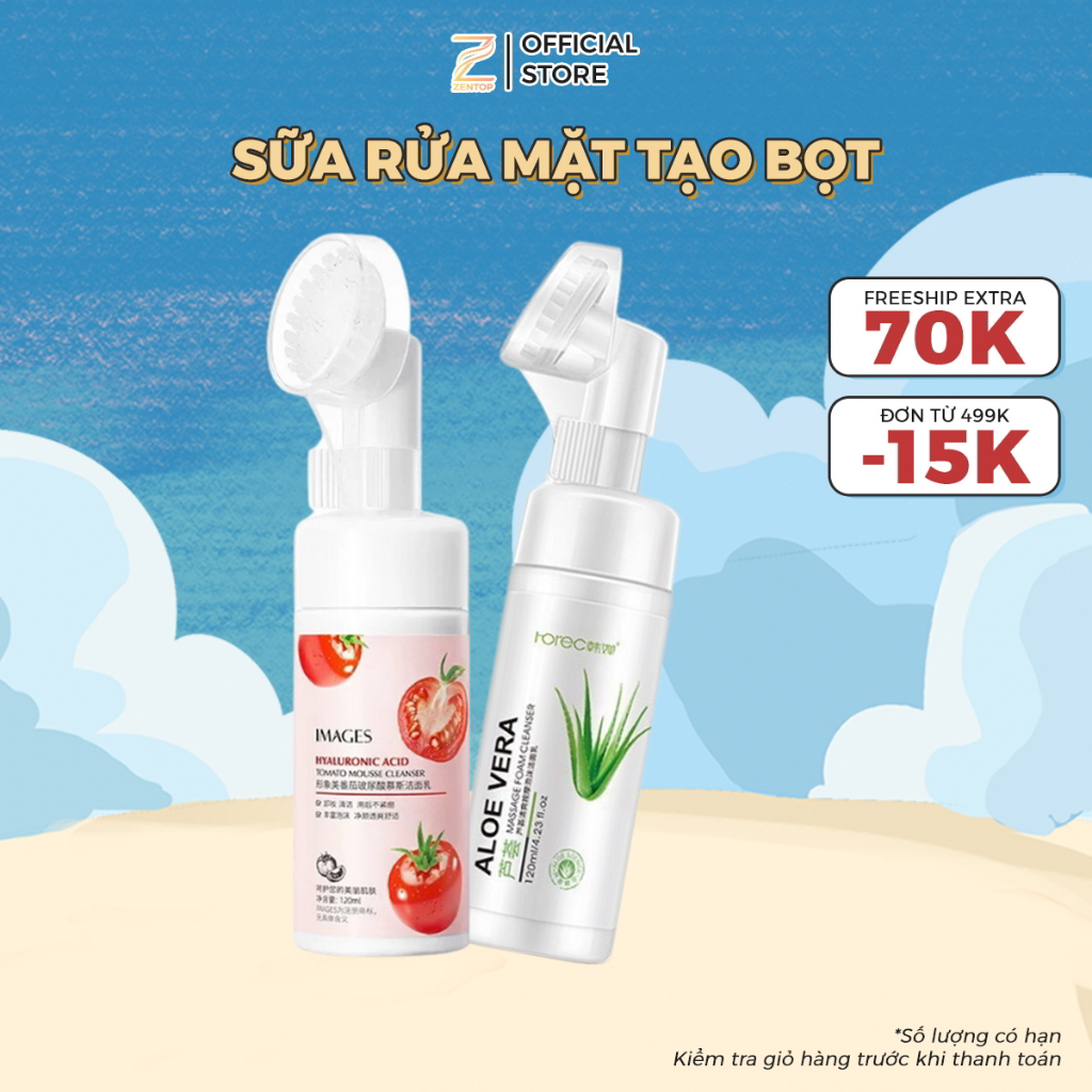 Sữa rửa mặt tạo bọt đầu cọ tạo bọt mịn cấp ẩm cho da mụn kiềm dầu dưỡng ẩm Zentop