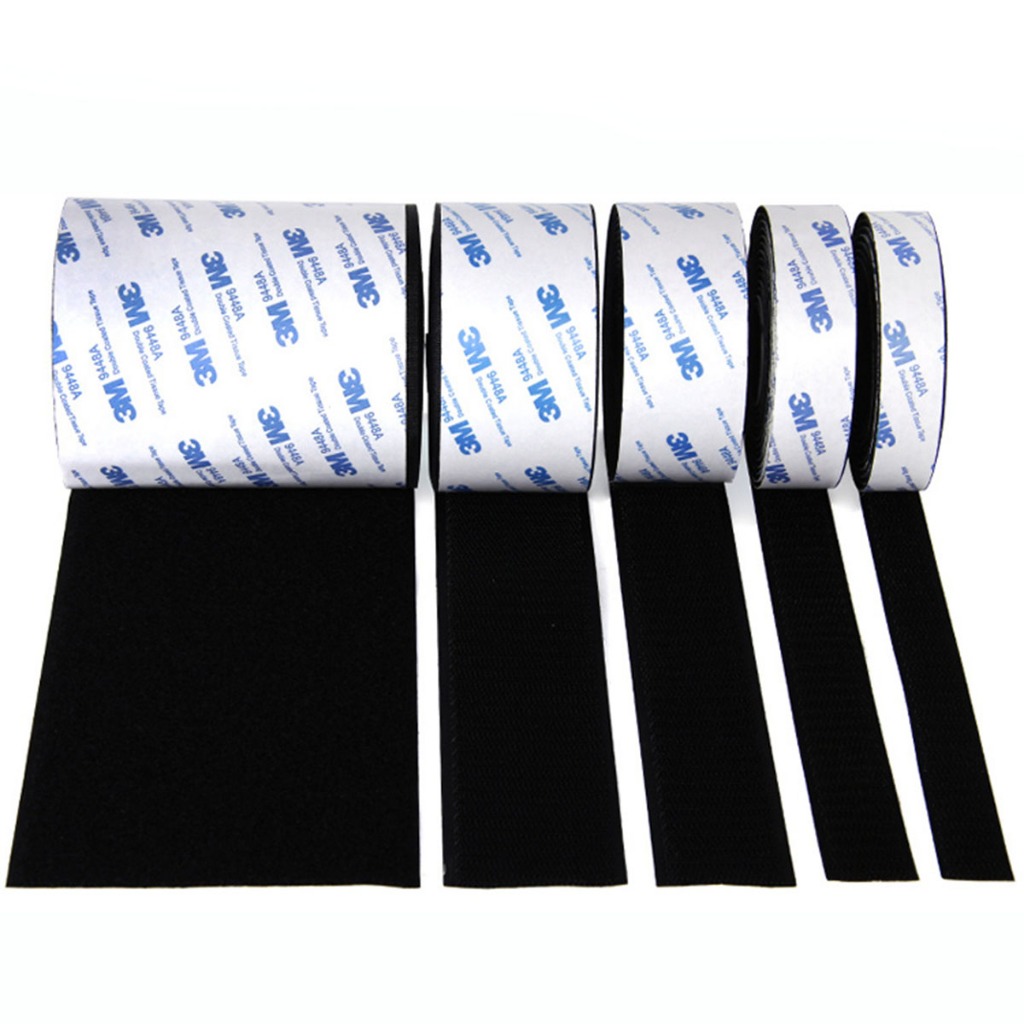 Dây quấn Băng gai Velcro có keo 3M, Băng gai tròn dính khóa nhám gai, miếng dán vải 2 mặt dán giày, túi xách, quần áo