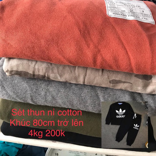 Vải thun Nỉ và da cá 100% cotton 2c (Sét 3kg 120k)