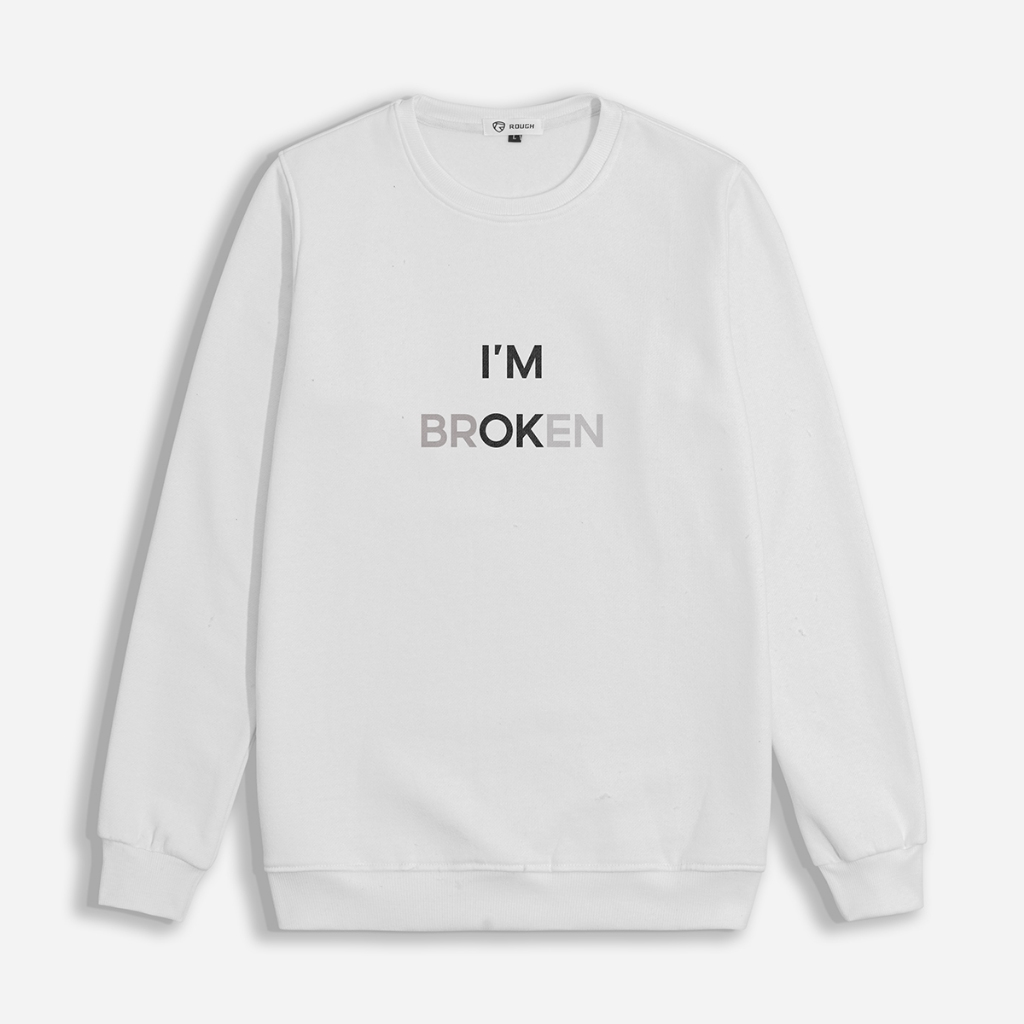 Áo sweater nỉ bông nam ROUGH I'm Broken