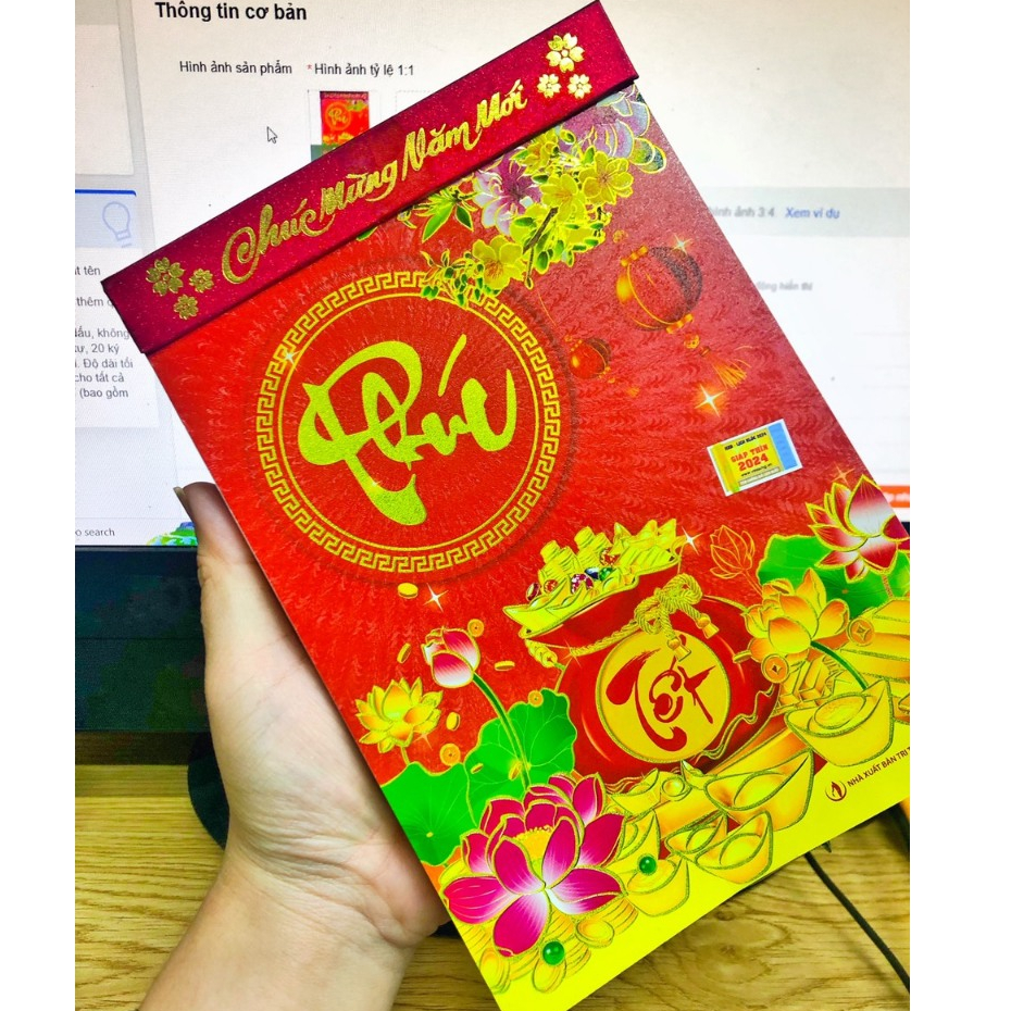 Lịch Bloc đại màng co Tuấn Việt năm 2024 - Giáp Thìn, Kích thước: 14.5x20 cm