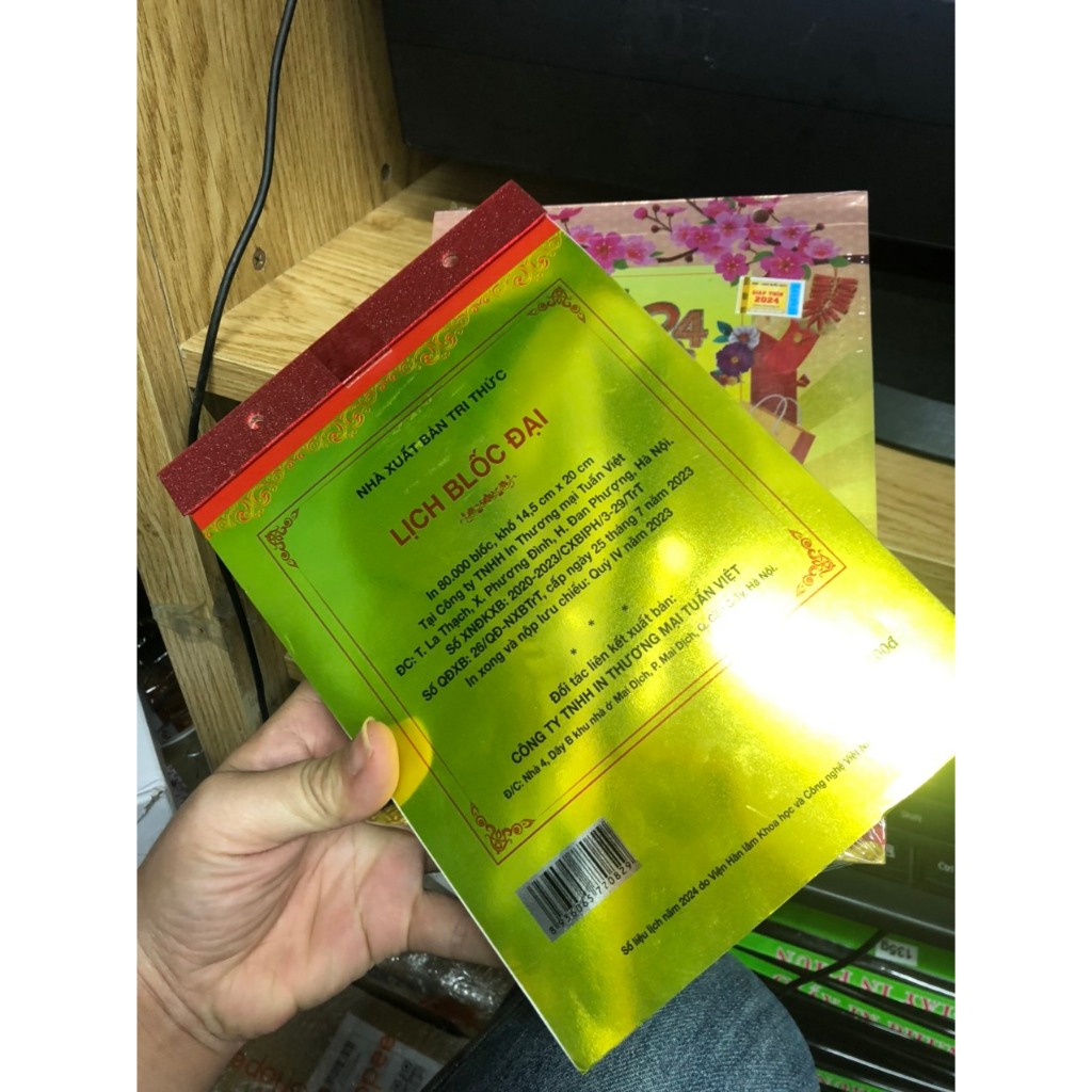 Lịch Bloc đại màng co Tuấn Việt năm 2024 - Giáp Thìn, Kích thước: 14.5x20 cm