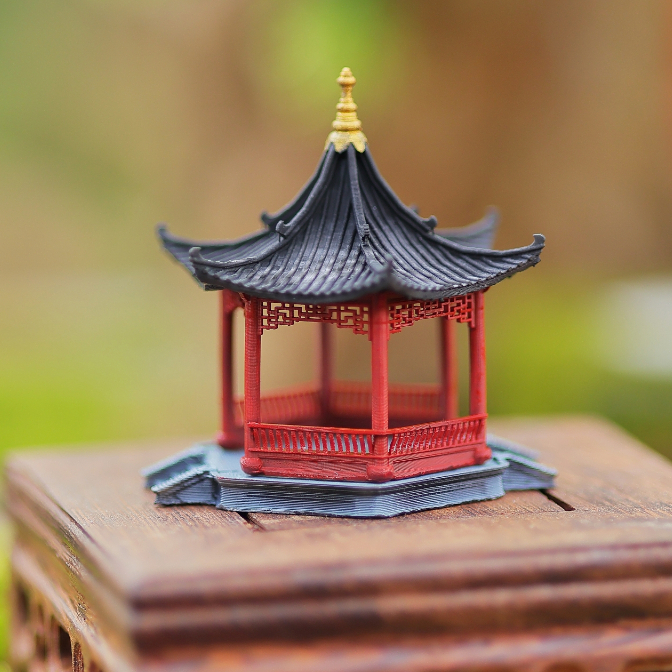 Mô hình kiến trúc Trung Hoa: Tiểu đình- VDS0130- Sưu tầm,tiểu cảnh,bán cạn,terrarium,non bộ,bonsai