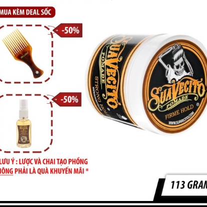 Sáp Vuốt Tóc Nam Suavecito Pomade Firme Hold Pomade Chính Hãng - 100 Gram