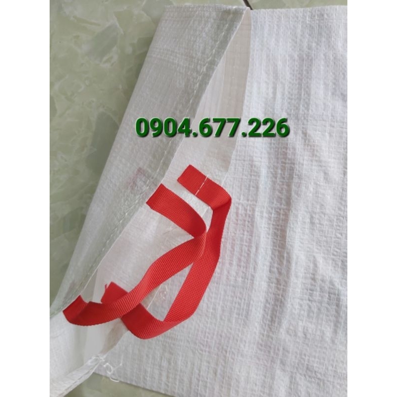 Vỏ bao đựng gạo 10kg, quai vải mẫu Tài nguyên chợ đào. combo 100 cái