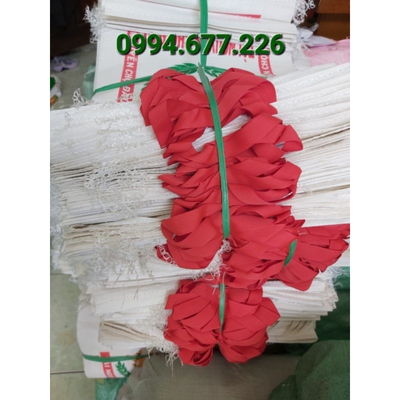 Vỏ bao đựng gạo 10kg, quai vải mẫu Tài nguyên chợ đào. combo 100 cái
