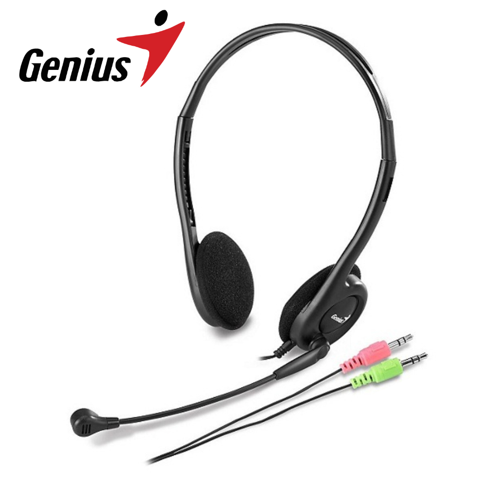 Tai Nghe Có Mic 2 Jack Cắm 3.5mm Genius HS-200C Thích Hợp Làm Tổng Đài, Chăm Sóc Khách Hàng - Hàng Chính Hãng