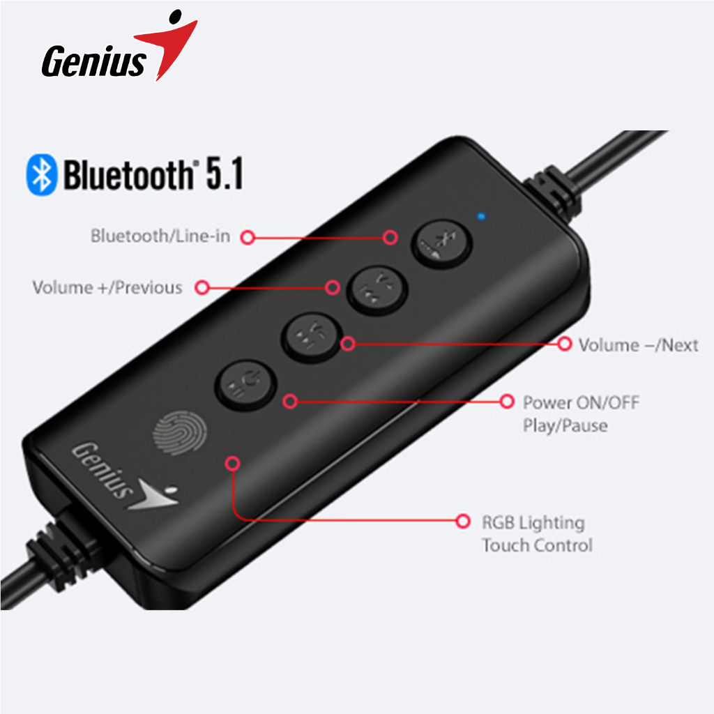 Loa Bluetooth Không Dây Công Suất 4W Có Jack Cắm 3.5mm Genius SoundBar 200BT - Hàng Chính Hãng