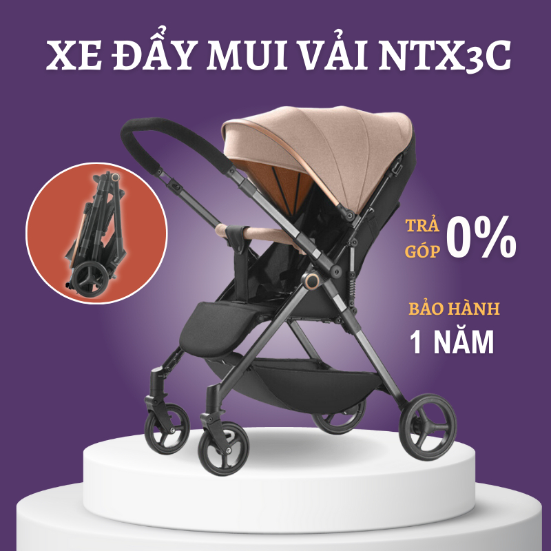 Xe đẩy gấp gọn cho bé, gấp siêu nhẹ, mang lên máy bay