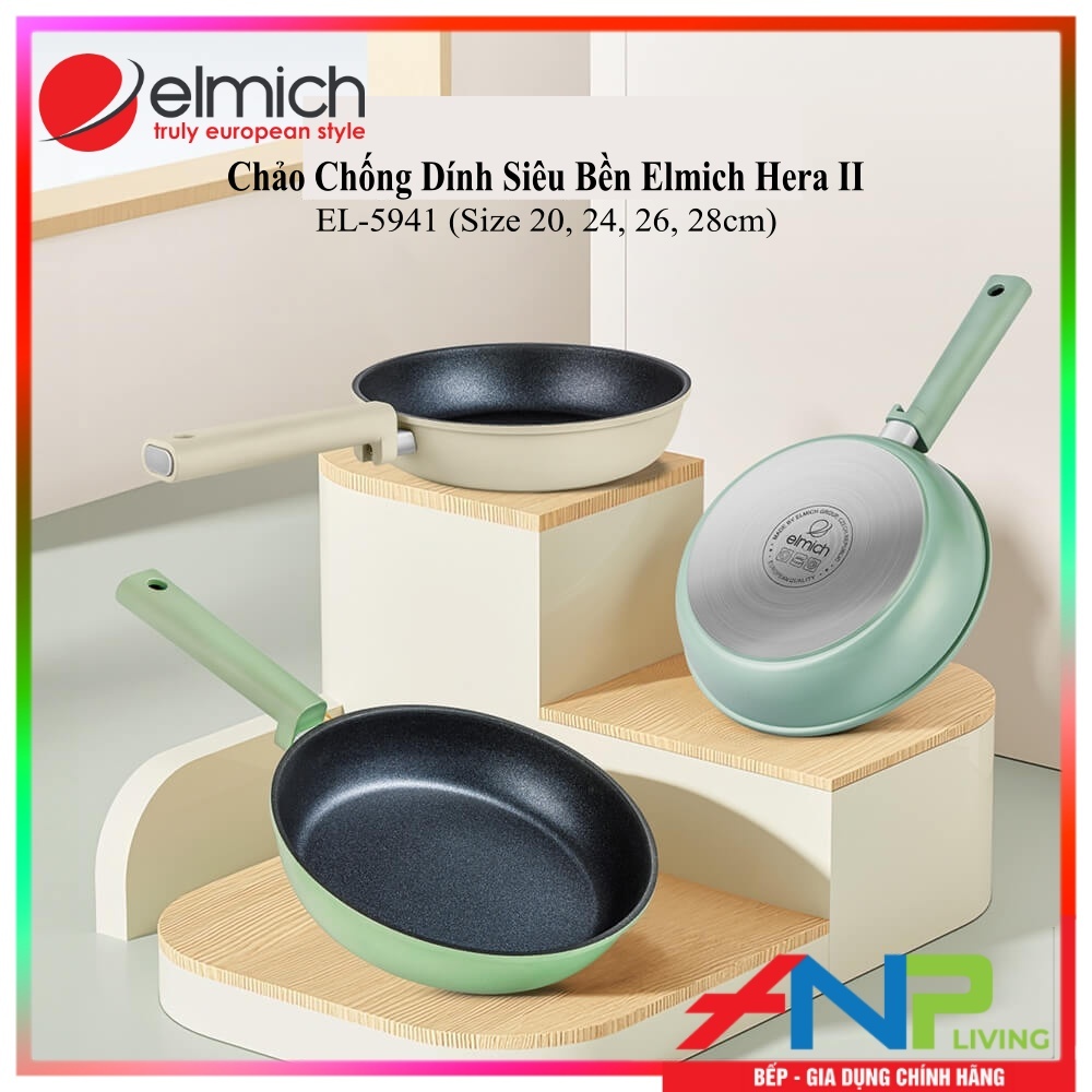 Chảo Chống Dính Elmich Hera II EL-5941 (Đáy Full Induction Dầy Dặn, Không Lồi Đáy, Dùng Tốt Trên Mọi Loại Bếp)