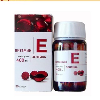 Vitamin E đỏ nga 400mg thủy tinh, đẹp da, chống láo hóa