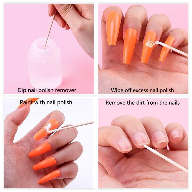 Tăm bông,tăm gỗ sủi da khoé móng,tăm đầu nhỏ lau phun xăm và chùi tràng khoé khi sơn gel💅💅💅