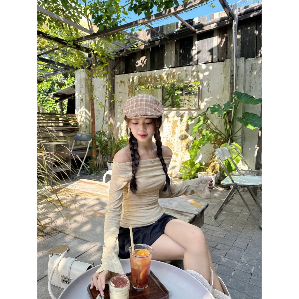 Áo thun trễ vai tay loe phối lưới quyến rũ thời trang cho nữ | LOVE TOP | Secodee