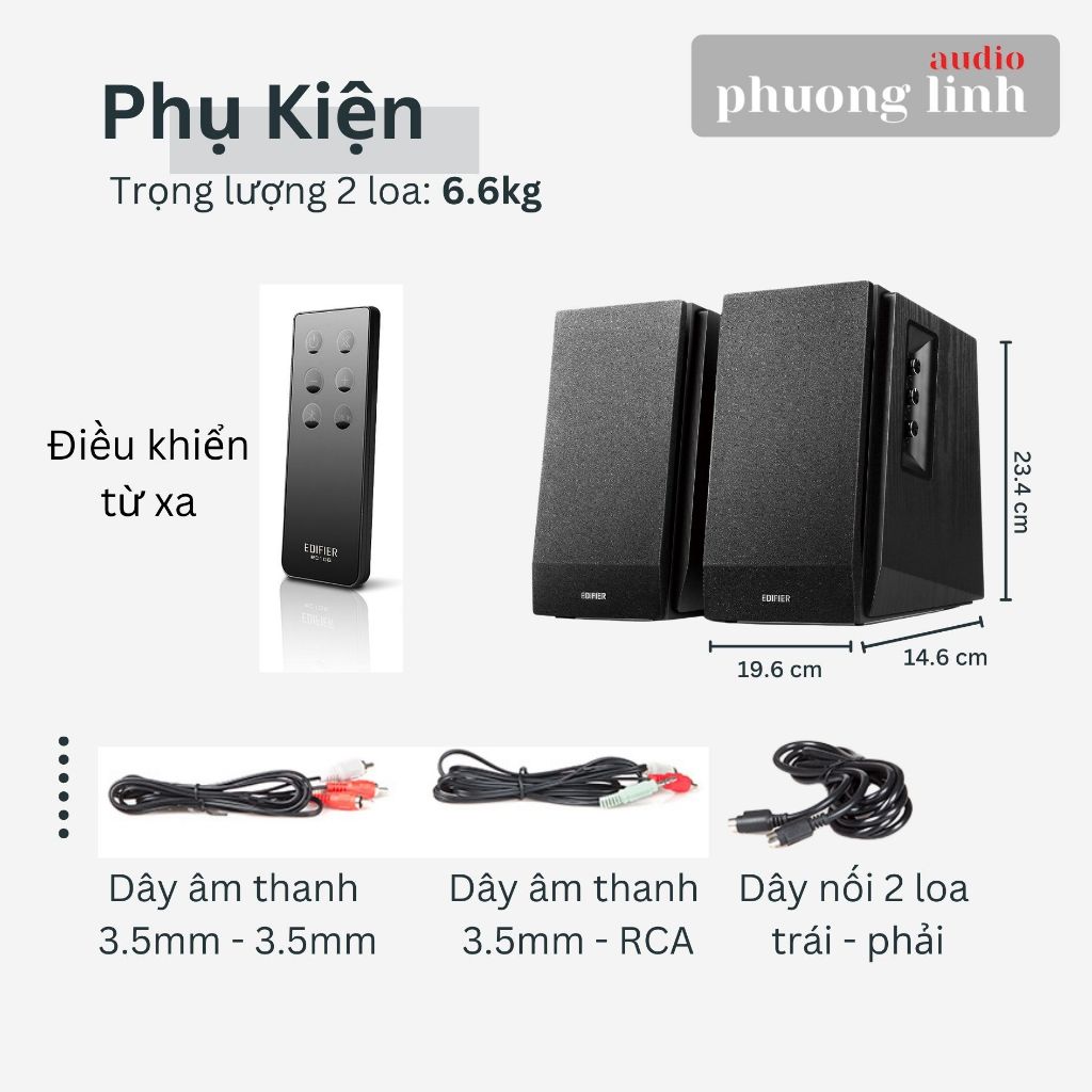 Loa EDIFIER R1700BT Bluetooth 5.1 Aptx HD Máy tính để bàn Công suất 66W, Điều khiển từ xa- Hàng chính hãng | BH 12 tháng