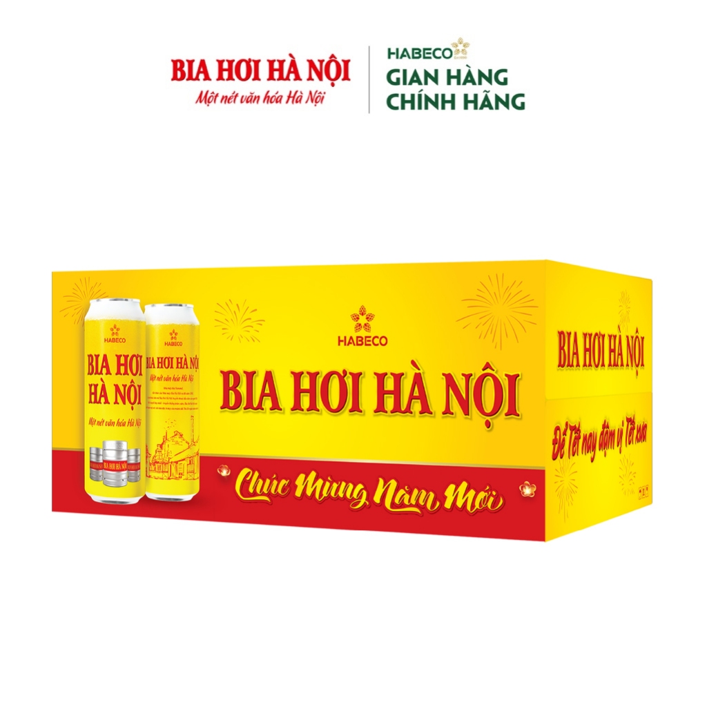 Thùng 24 lon Bia Hơi Hà Nội - HABECO  - Phiên bản Tết