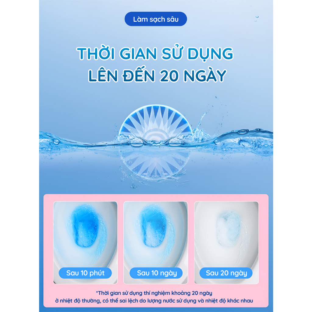 Viên thả bồn cầu CleanZ thế hệ mới sạch khuẩn thơm mát tẩy sạch mảng bám khử mùi diệt vi khuẩn toilet