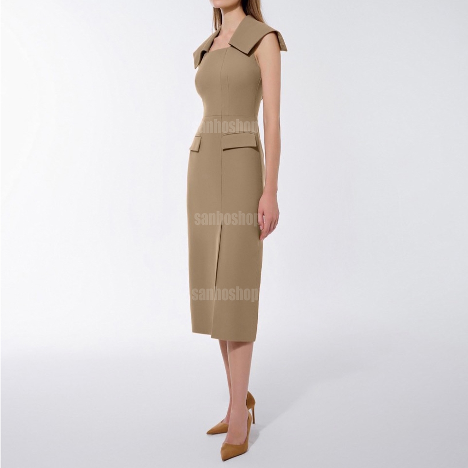 ĐẦM MIDI T3D PENCIL CAPE SHOULDER