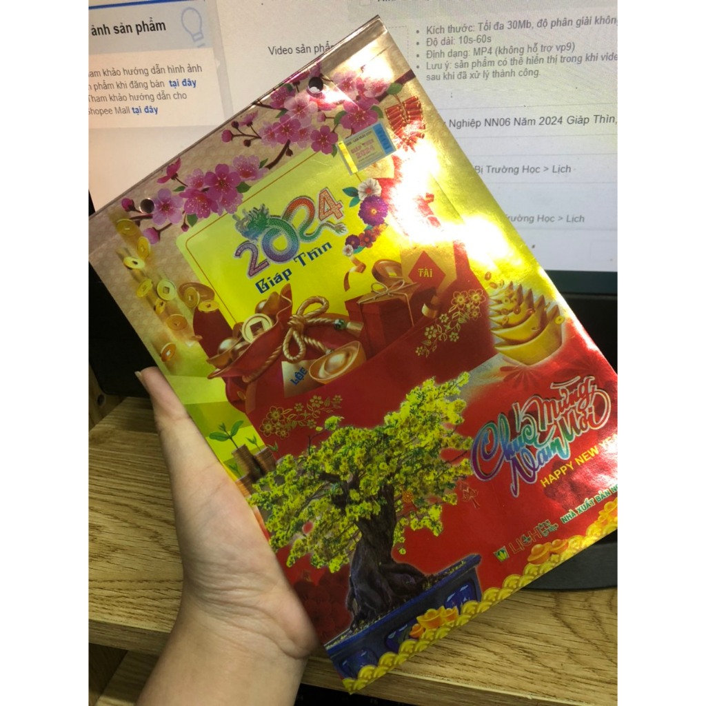 Lịch Bloc Đại Nông Nghiệp NN06 Năm 2024 Giáp Thìn, Kích thước: 14.5x20.5 cm