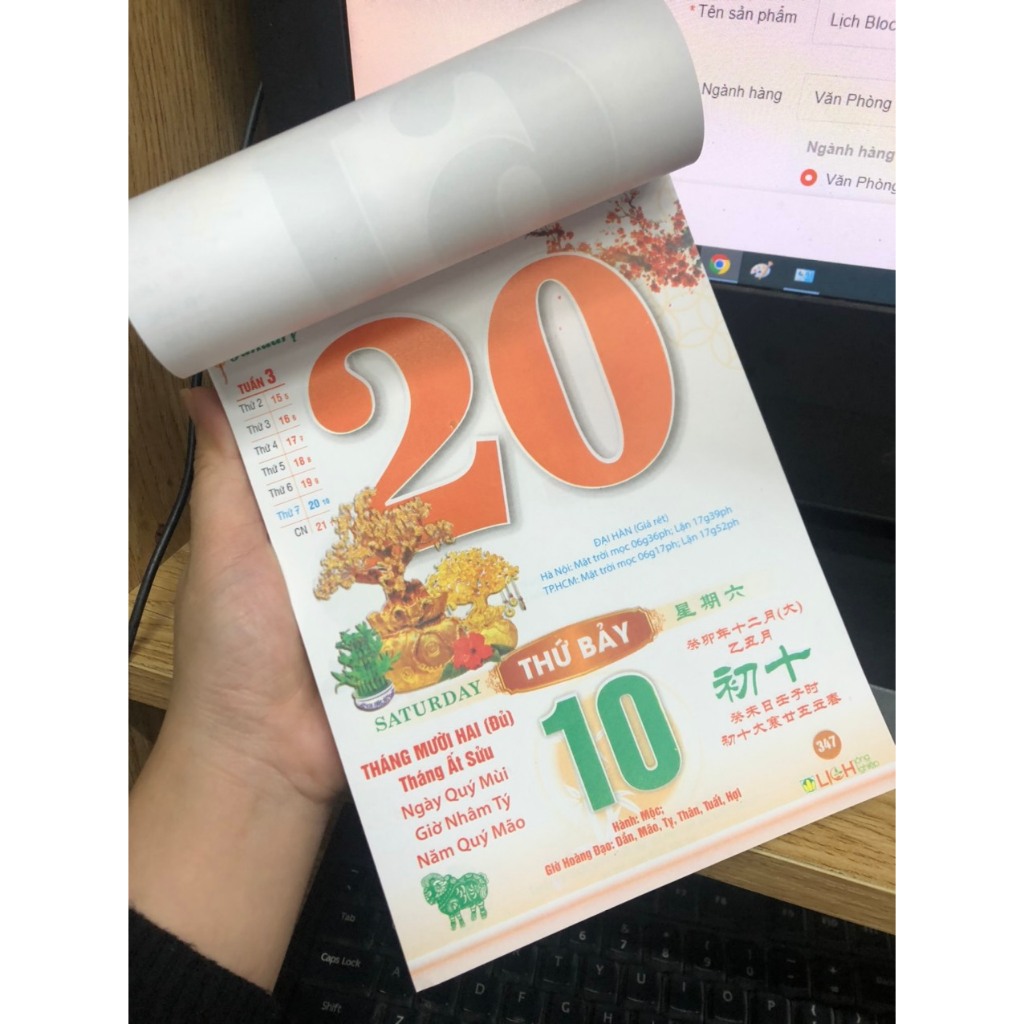 Lịch Bloc Đại Nông Nghiệp NN06 Năm 2024 Giáp Thìn, Kích thước: 14.5x20.5 cm