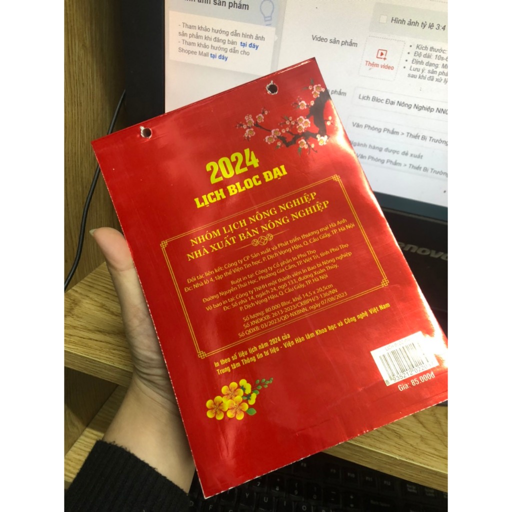 Lịch Bloc Đại Nông Nghiệp NN06 Năm 2024 Giáp Thìn, Kích thước: 14.5x20.5 cm