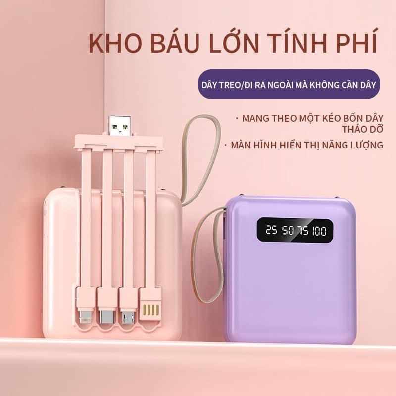 Sạc Dự Phòng 20000mAh Tích Hợp 4 Cổng Sạc - Pin Dự Phòng Mini Màn Hình Led Bảo Hành 6 Tháng