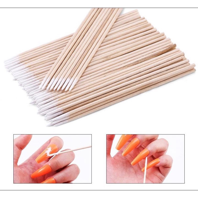 Tăm bông,tăm gỗ sủi da khoé móng,tăm đầu nhỏ lau phun xăm và chùi tràng khoé khi sơn gel💅💅💅