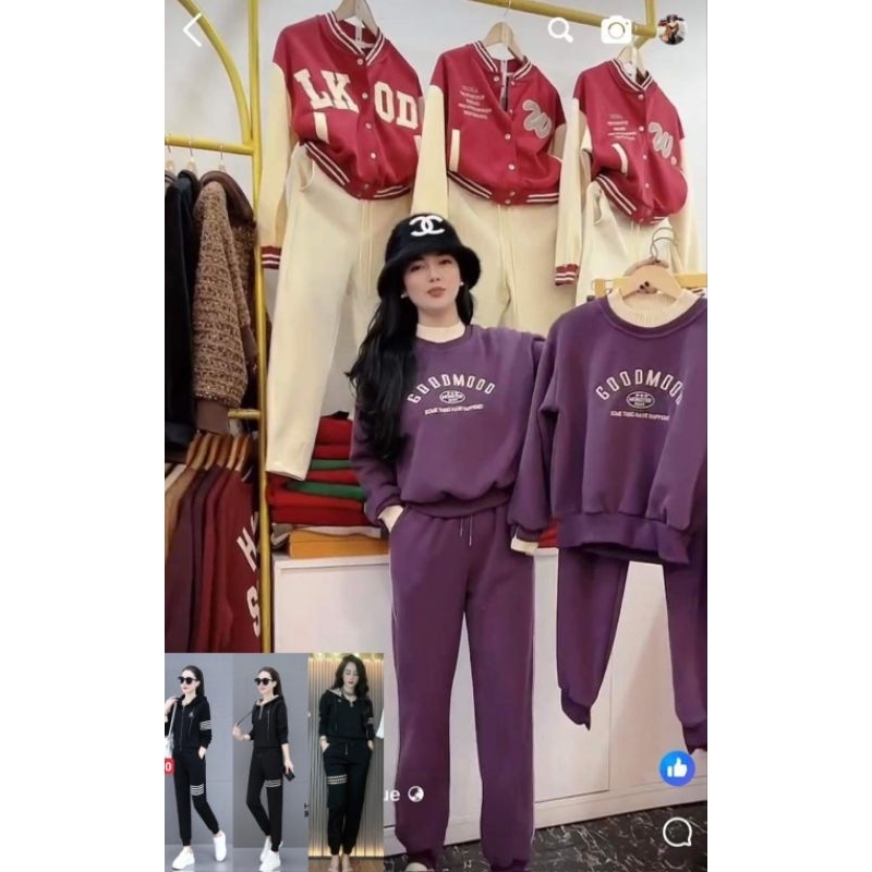 Bộ nỉ thể thao lót bông quảng châu lót lông