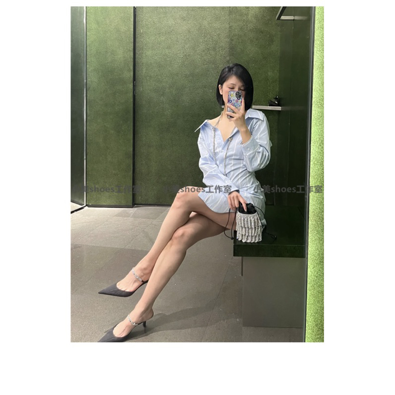 Giày sục mũi nhọn Alex chất lụa satin mềm sang trọng êm chân