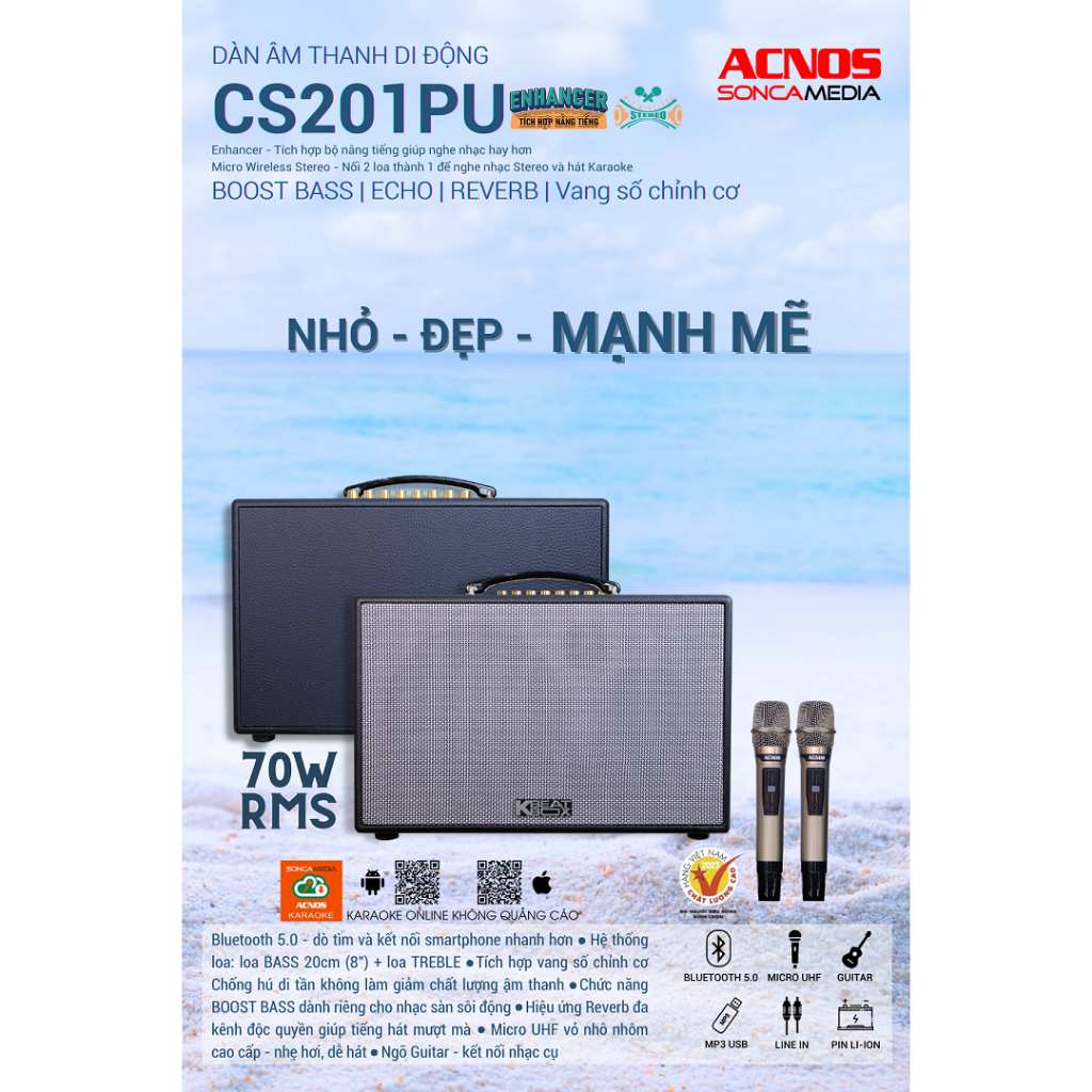 Dàn âm thanh di động xách tay ACNOS CS201PU