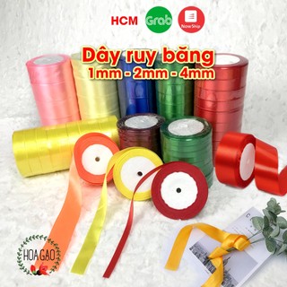 Ruy băng dây ruy băng lụa 1cm -4cm HOA GẠO GRL1 ribbon ruy băng làm hoa duy băng ri băng nhiều màu nhiều size chất lượng