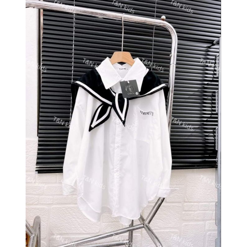 8 đến 30kg.áo sơmi trắng cho bé gái.hình thật trải sàn