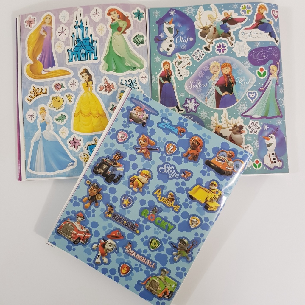 Bộ hình dán sticker các nhân vật hoạt hình, Minion, công chúa cute đáng yêu cho bé