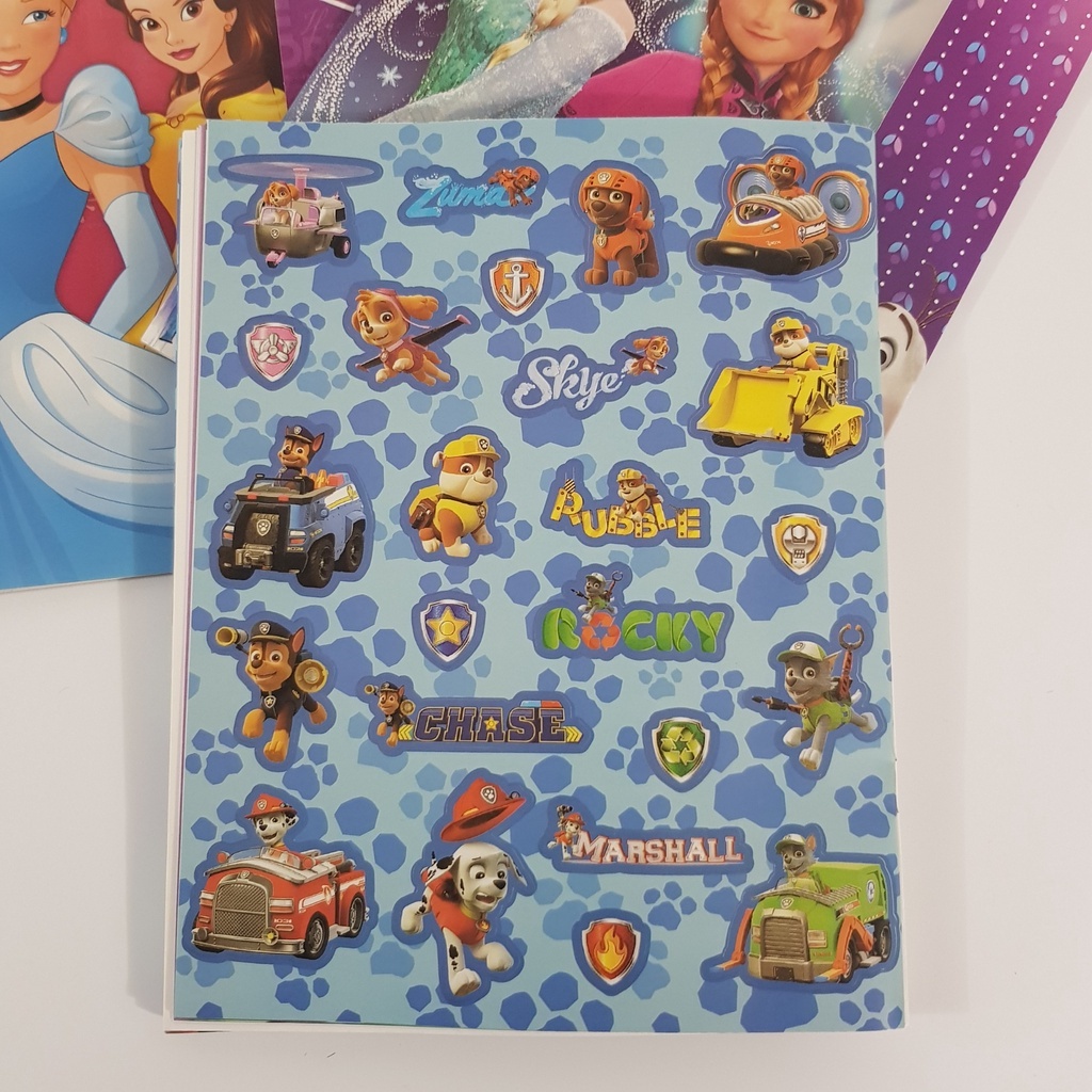 Bộ hình dán sticker các nhân vật hoạt hình, Minion, công chúa cute đáng yêu cho bé