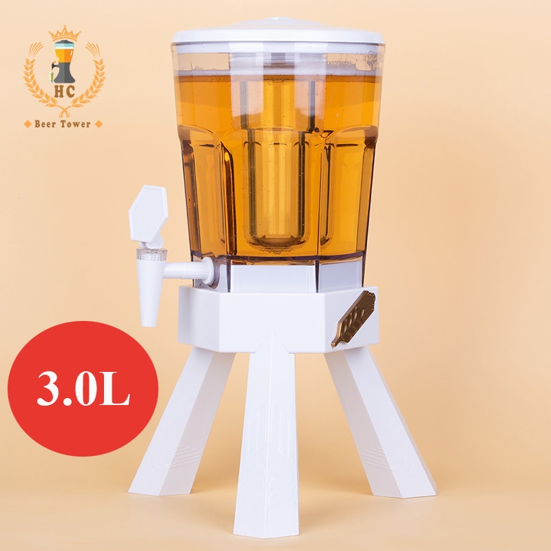 Tháp Bia HC23 3 lít Kiểu Dáng Tháp Hoegaarden Nhựa cao cấp dày dặn chắc chắn Pha chế cocktail nước hoa quả cho bar KTV