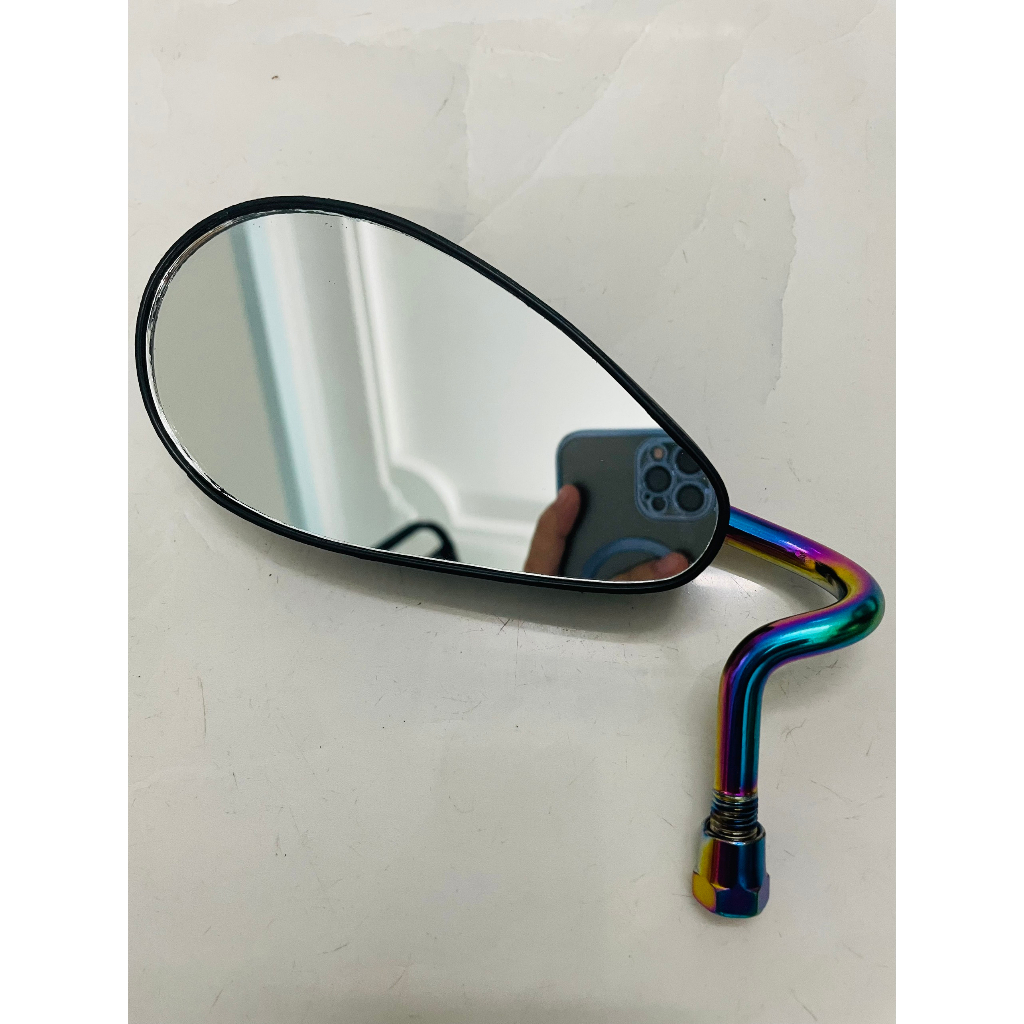 HOT Gương xe máy kính chiếu hậu chân cong xi titan hình giọt nước gắn cho mọi loại xe máy Dream ,Wave , sirius, exciter