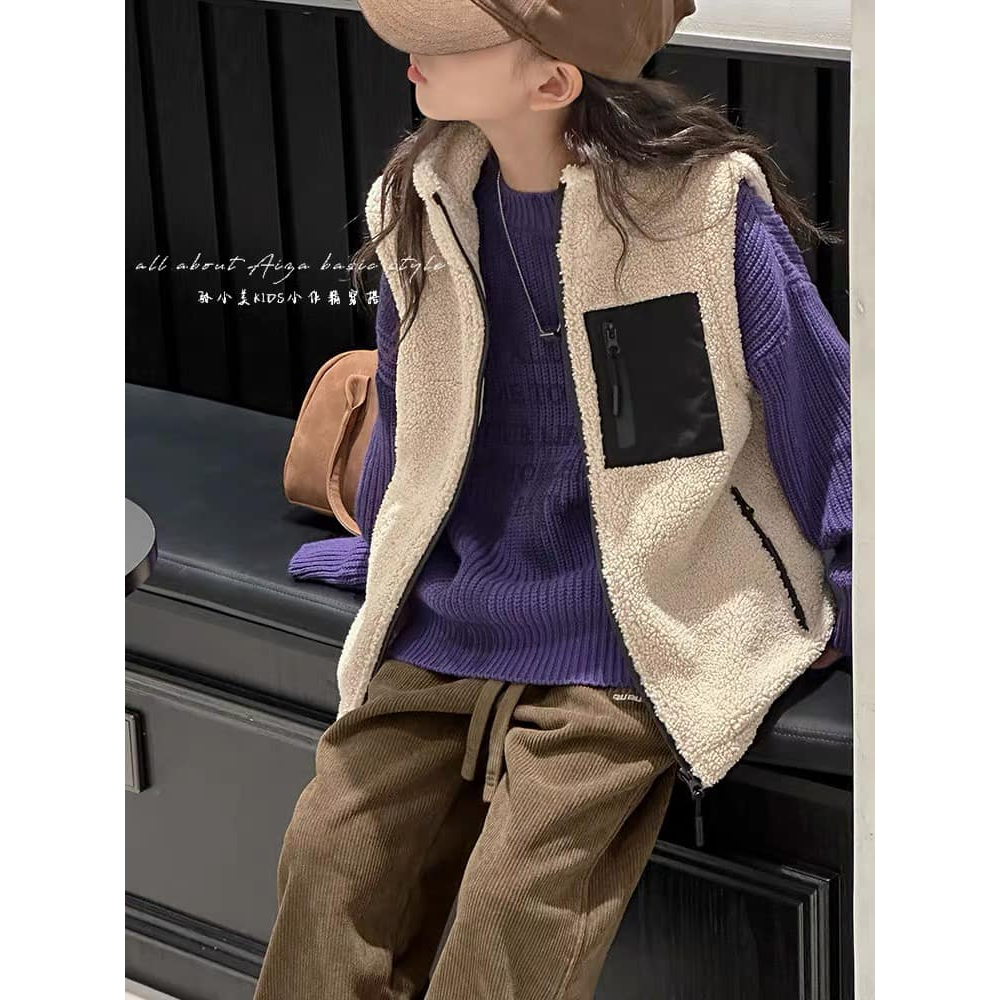 Áo gile lông cừu xuất Nhật cho bé