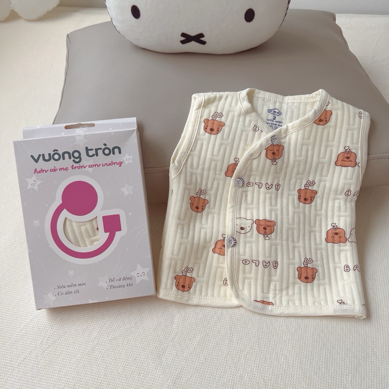 Áo gile cotton mỏng nhẹ cho bé sơ sinh